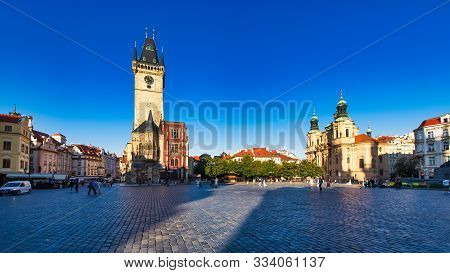 Old Town Square In Prague By Early Morning