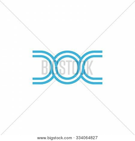 Linear Horizontal Dna Biotechnology Molecule Atom Chip Logo Design Template. Medicine Or Science Tec