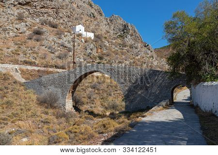 Stone Bridge Close To Vlychos Beach In Hydra Island