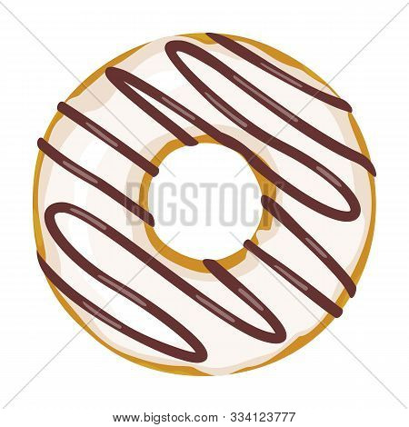 Cream Doughnut Vector Icon.cartoon Vector Icon Isolated On White Background Cream Doughnut.