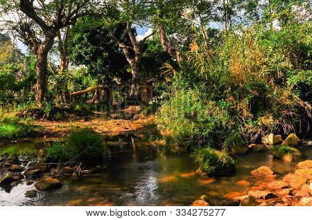 Stagnant Water At Lower Bank Of Dai Yem Pink Blouse Waterfall In Son La, Vietnam