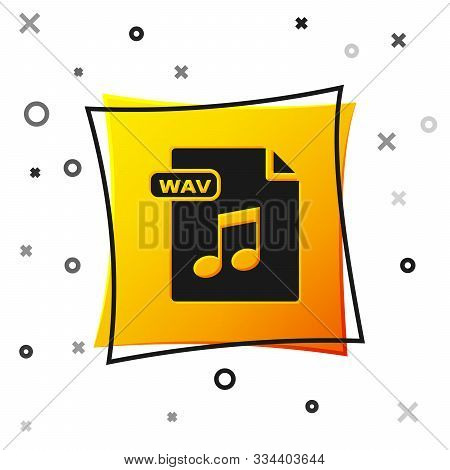 Black Wav File Document. Download Wav Button Icon Isolated On White Background. Wav Waveform Audio F