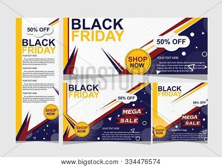 Vector Set Of Modern Discount Vouchers For Black Friday Sale. Template For Gift Cards, Coupons And C