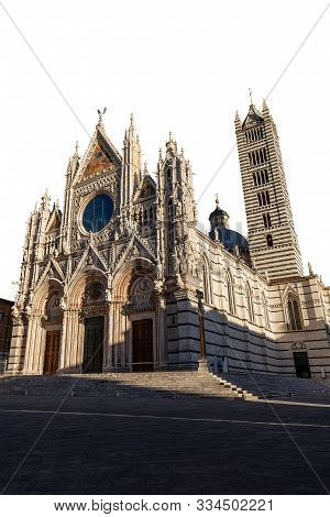 Siena Cathedral (duomo Di Siena), Santa Maria Assunta 1220-1370, Isolated On White Background, Tusca