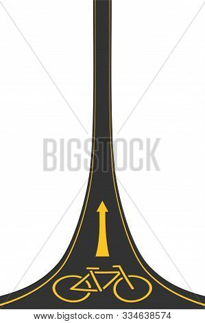 Droneception Landscape Bike Path Element. Above View On Highway. Creative Concept Of Inception Movie