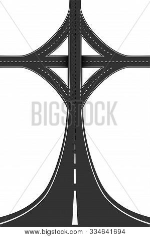 Droneception Landscape Road Element With Crossroads Intersection. Above View On Highway. Creative Co