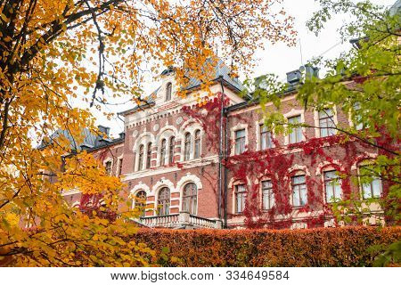 Loviisa, Finland - 7 October 2019: The Manor House Malmgard.