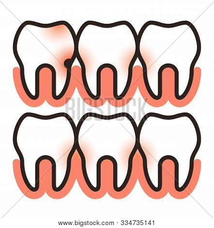 Toothache And Paradontosis Symbol  Isolated On White Background