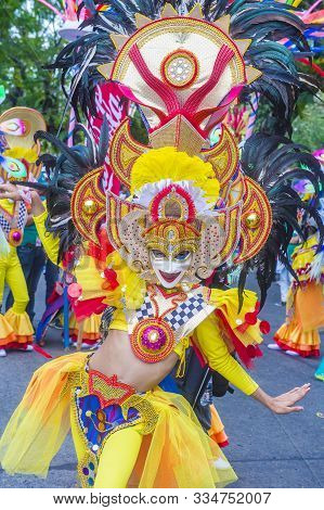 Bacolod , Philippines - Oct 28 : Participant In The Masskara Festival In Bacolod Philippines On Octo