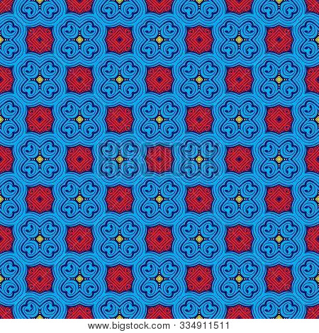 Seamless Abstract Pattern Arabesque Geometric Traditional Background. Oriental, Portugal, Portuguese