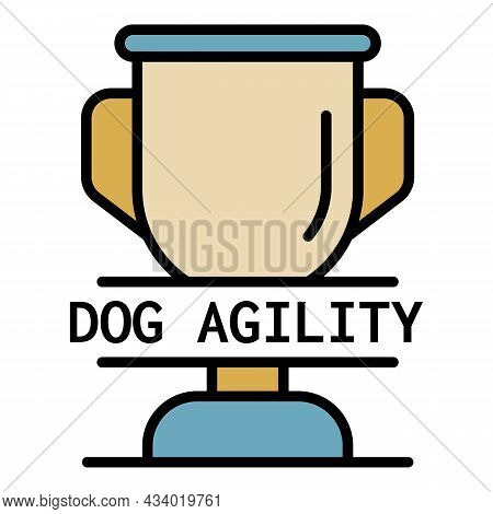 Dog Agility Cup Logo. Outline Dog Agility Cup Vector Logo Color Flat Isolated