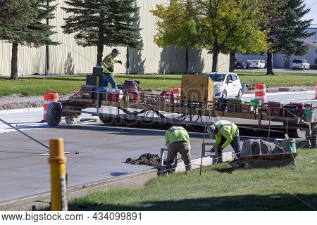 Manitowoc, Wi Usa September 22 2021: Construction Of A New Road