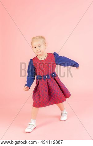 Girl On A Pink Background