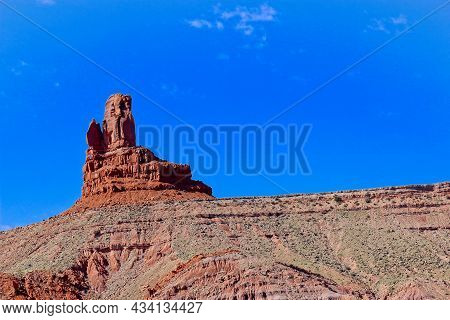 Lone Rock Formation On High Desert Plateau