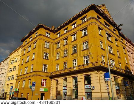 Prague, Czech Republic - September 1, 2021: Art Nouveau Style Municipal House In Prague's District D