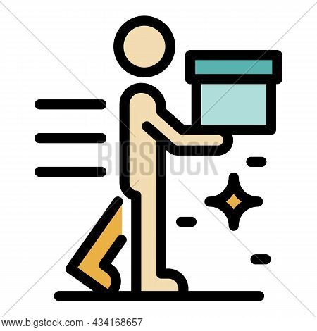 Delivery Store Service Icon. Outline Delivery Store Service Vector Icon Color Flat Isolated