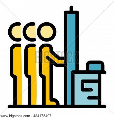 Illegal Immigrants Entire Border Icon. Outline Illegal Immigrants Entire Border Vector Icon Color Fl