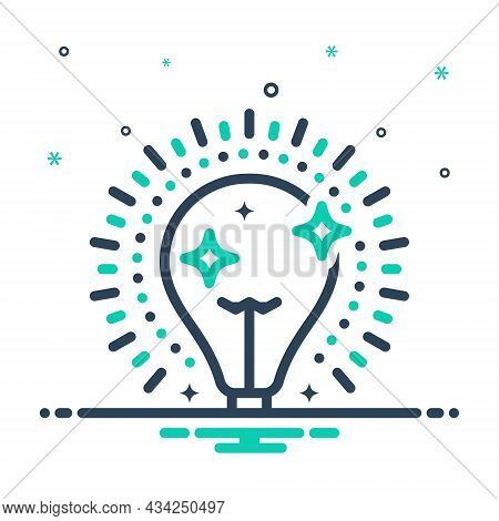 Mix Icon For Bright Shining Light Sparkling Flashing Bulb Luminous Illumination Electric Creative Li