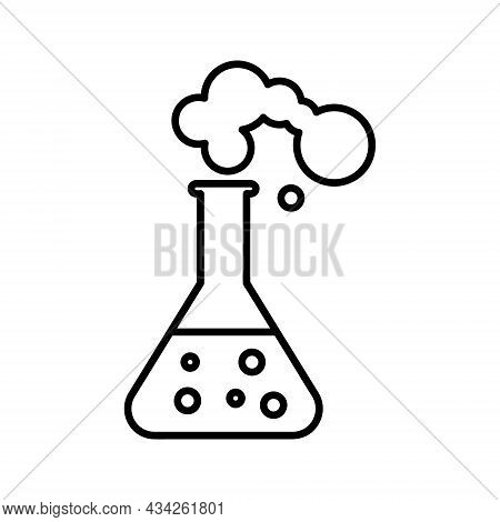 Test Tube Flat Icon. Pictogram For Web. Line Stroke. Isolated On White Background. Simple Vector Eps