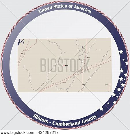 Large And Detailed Map Of Cumberland County In Illinois, Usa.