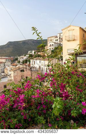 Aerial View On Old And New Parts Of Sperlonga, Ancient Italian City In Province Latina On Tyrrhenian