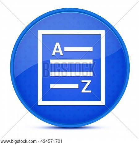 A-z(list Page Icon) Aesthetic Glossy Blue Round Button Abstract Illustration