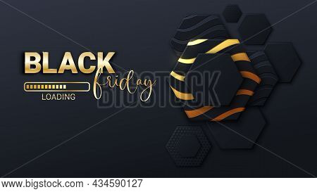 Black Friday Loading Bar Background, Banner Poster Design Template. Progress Loading Bar. Black Frid