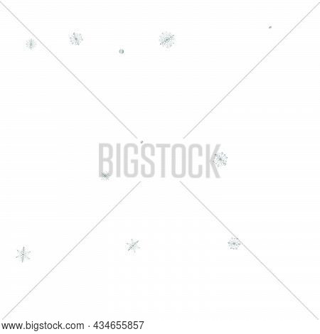 Silver Snow Background White Vector. Flake Random Card. Grey Snowflake Luxury. Luminous Particles Te