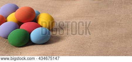 Easter Eggs Or Color Egg. Multi-colorful Of Easter Eggs