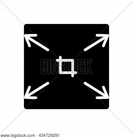 Black Solid Icon For Stretch Inbreak Extend Axis Arrow Fullscreen Widen Enlarge Expand Maximize