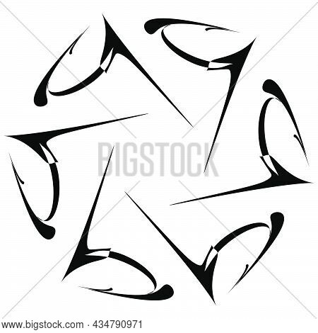 Abstract Circular Drawing. Amorphous, Nonfigurative Artistic Element, Shape. Swirl, Twirl, Whorl, Vo