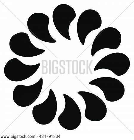 Abstract Circular Drawing. Amorphous, Nonfigurative Artistic Element, Shape. Swirl, Twirl, Whorl, Vo