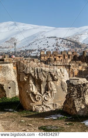 Baalbek, Lebanon, January 21, 2019, Baalbeck Temple, Ancient Architecture, Ruins Of An Ancient Roman