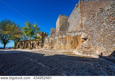 The Ancient Castle Of Montanchez Near Caceres, Extremadura, Spain, Freely Accessible To Tourists, Is
