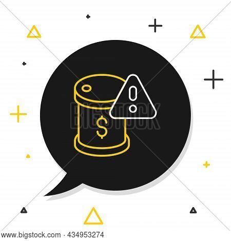 Line Drop In Crude Oil Price Icon Isolated On White Background. Oil Industry Crisis Concept. Colorfu