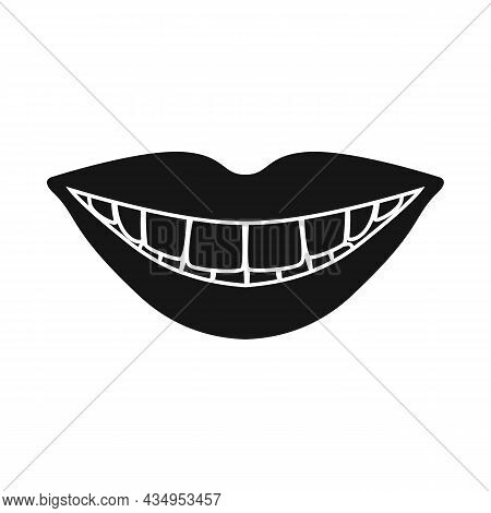 Vector Design Of Mouth And Smile Sign. Graphic Of Mouth And Teeth Vector Icon For Stock.