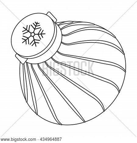 Bag Ice Vector Outline Icon. Vector Illustration Cold Pouch On White Background. Isolated Outline Il