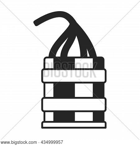 Firecracker Vector Icon.black Vector Icon Isolated On White Background Firecracker .