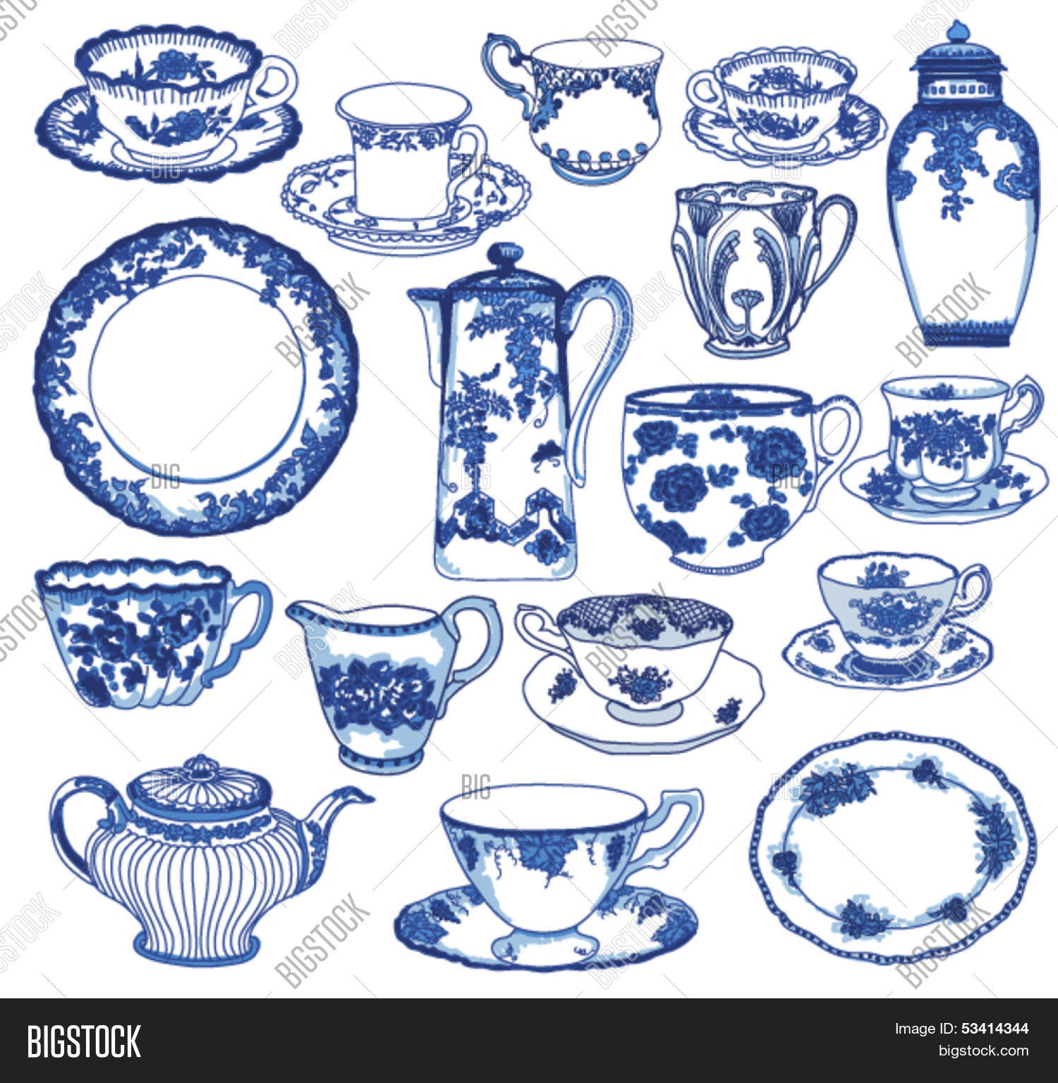 Fine China Set Hand Vector & Photo (Free Trial) Bigstock