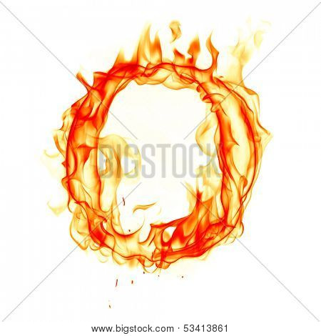 Fire letter isolated on white background