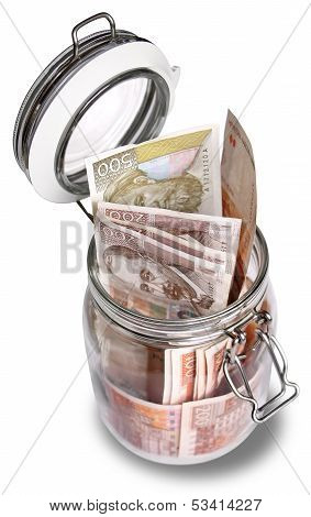 Croatian Kuna In Jar