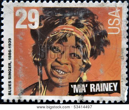 UNITED STATES OF AMERICA - CIRCA 1994: stamp printed in USA shows blues singer Ma Rainey circa 1994