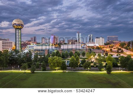 Knoxville, Tennessee downtown skyline.