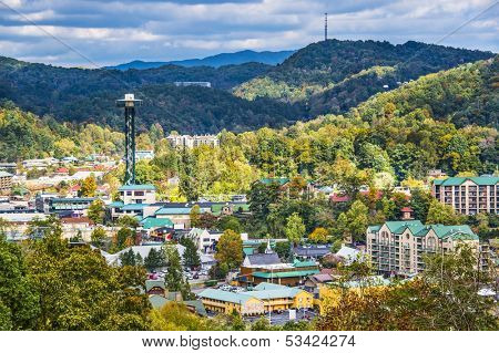 Gatlinburg, Tennessee in the Smoky Mountains.