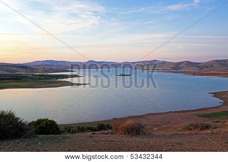 Lake in the desert in Marocco
