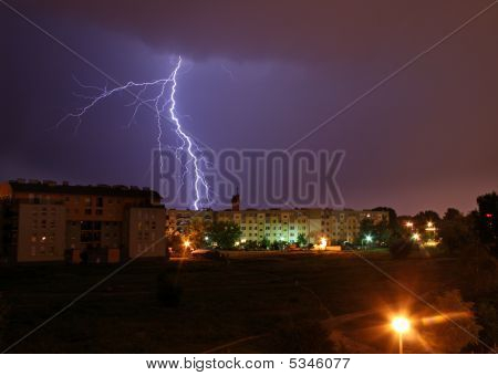 空に雷します。