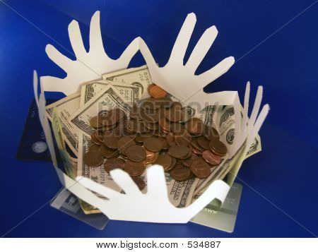 Geld papier handen