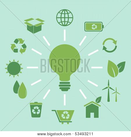 Ecology Concept Idea In Flat Style