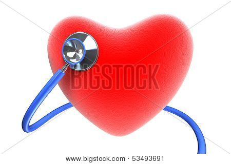 Red Heart With A Stethoscope