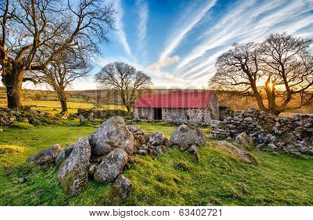 Old Red Roofed Barn